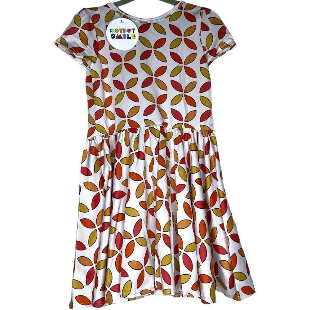 NEW Dot Dot Smile Retro Fall Floral Cap Sleeve Dress 2T
